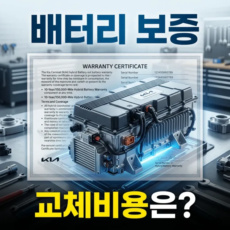 카니발 KA4 하이브리드 배터리 보증기간 교체비용 얼마