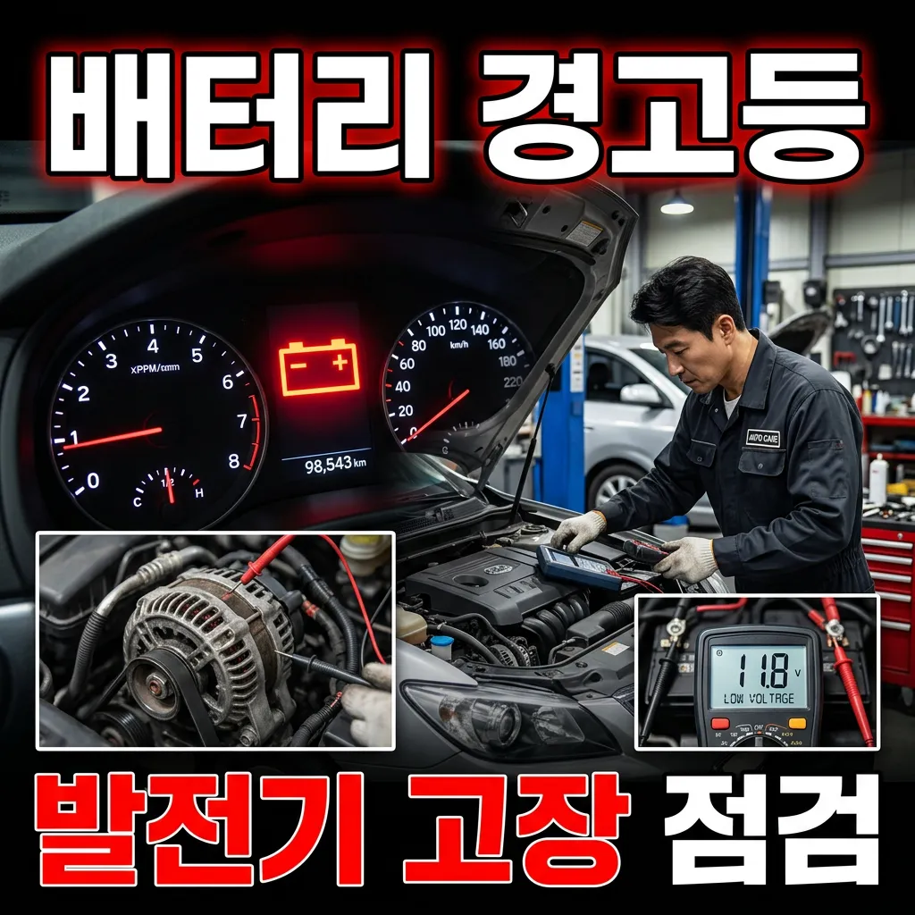 자동차 배터리 경고등 원인 5가지와 발전기 점검 교체비용