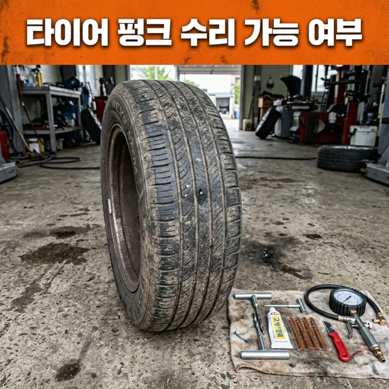 자동차 타이어 펑크 수리 가능 여부 — 위치별 판단 기준과 수리비 비교