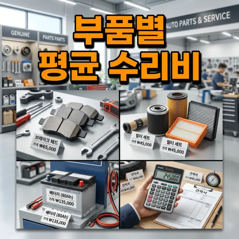 자동차 부품별 수리비 시세, 국산차·수입차 비교로 한번에 정리