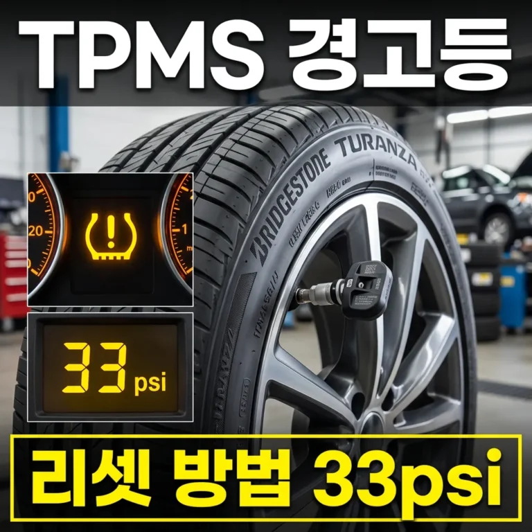 자동차 TPMS 타이어 공기압 경고등 리셋 방법과 적정 압력 기준