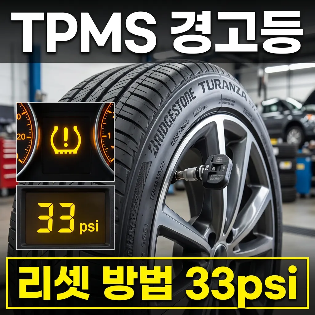 자동차 TPMS 타이어 공기압 경고등 리셋 방법과 적정 압력 기준