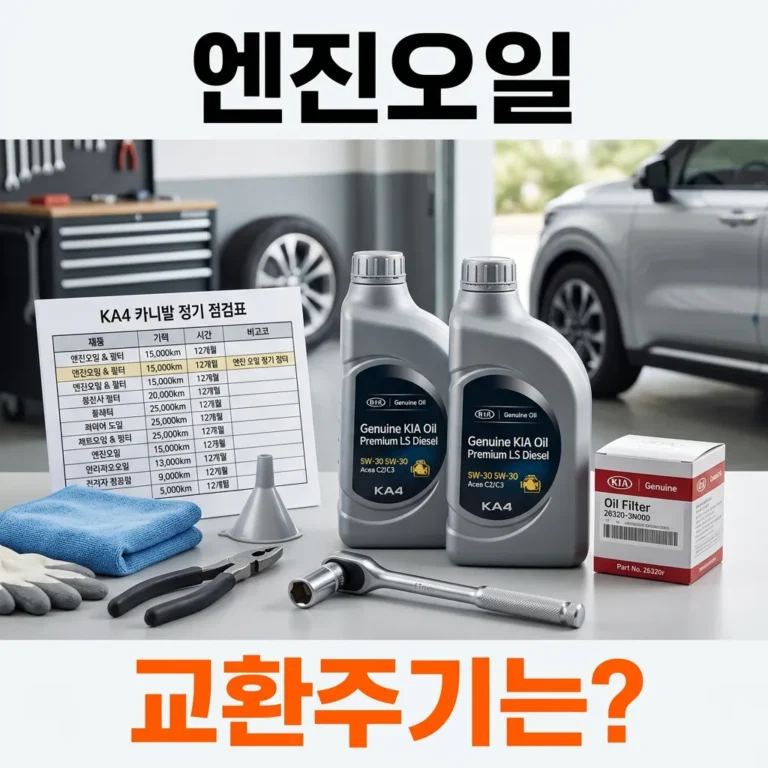 카니발 KA4 엔진오일 교환주기 권장 km 등급 추천