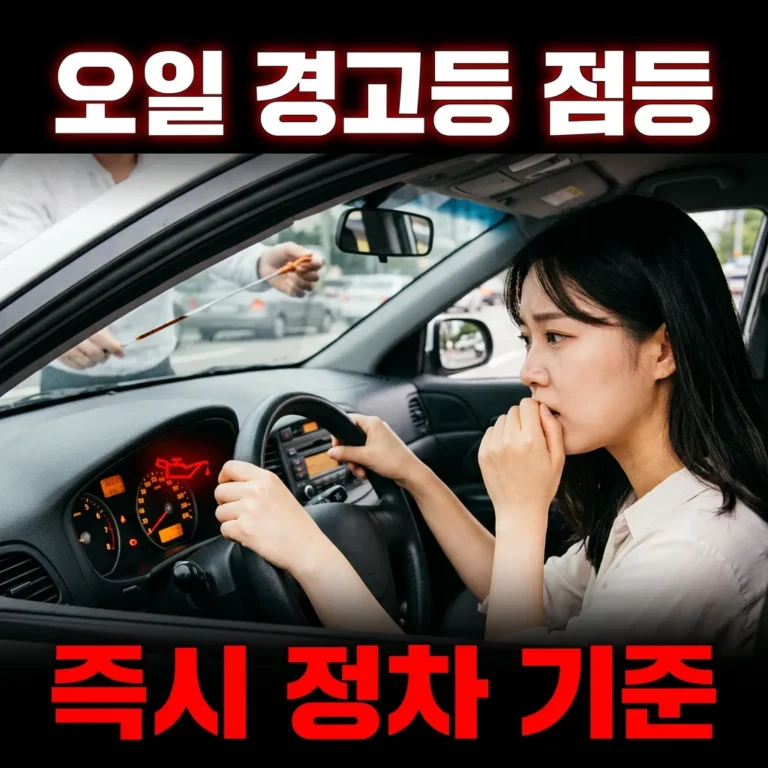 자동차 오일 경고등 점등 시 주행 가능 여부와 즉시 정차 기준