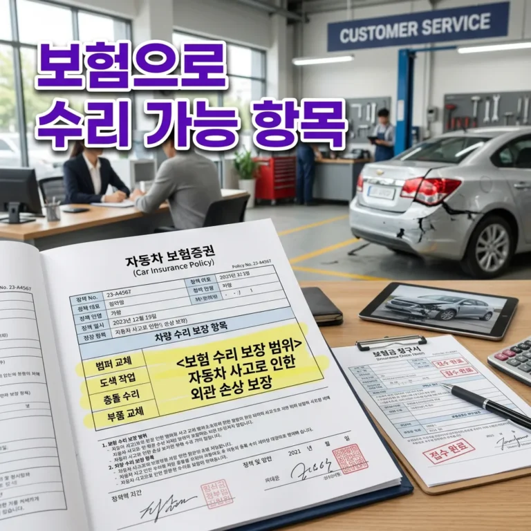 자동차 보험 수리 가능 항목 완전 정리 — 내 차에 보험 써도 되는 상황 7가지