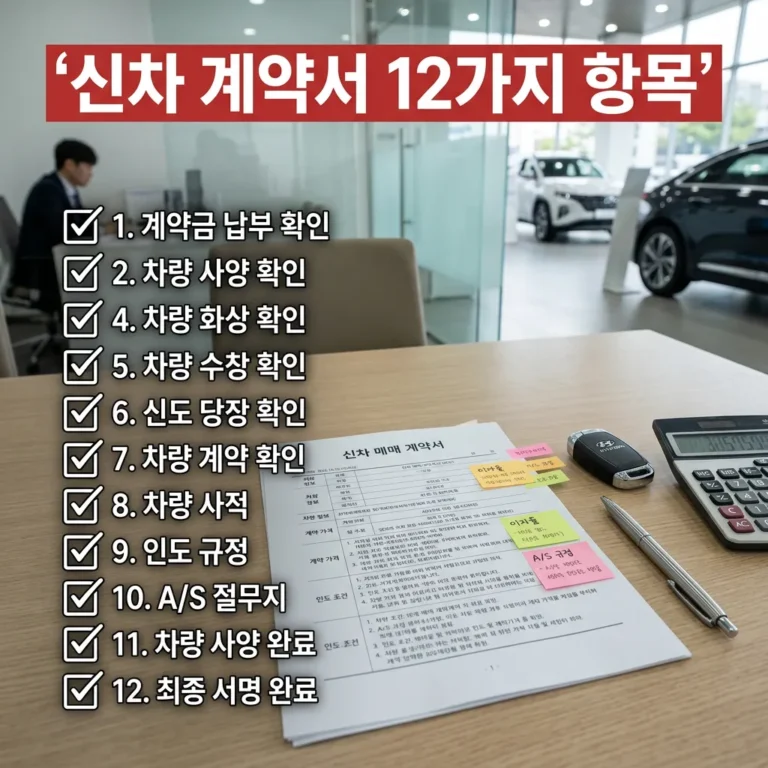 신차 계약서 작성 전 확인할 12가지 (서명하면 못 바꿔요)