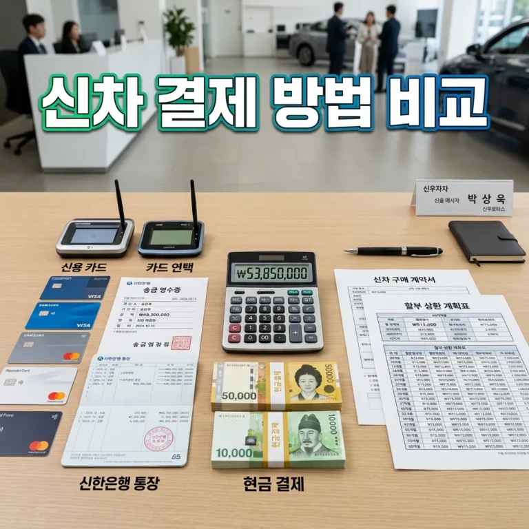 신차 잔금 결제 일시불 vs 할부 손익분기점 (카드사별 캐시백 비교)