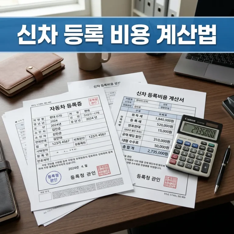신차 등록 비용 계산법 (취득세·공채·번호판 전체 항목 정리)