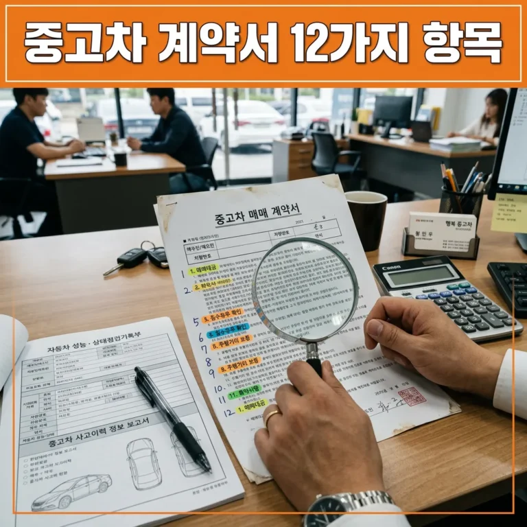 중고차 매매 계약서 확인할 12가지 항목 (서명 전에 이것부터 보세요)