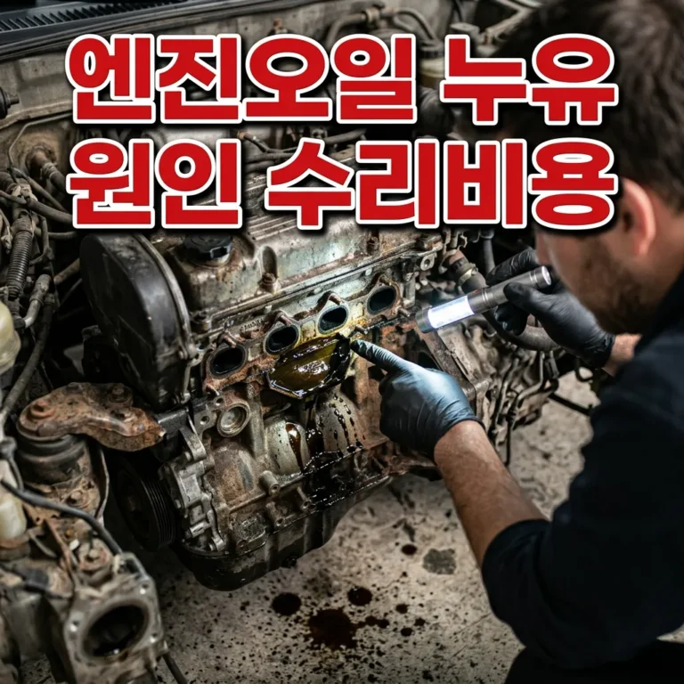 자동차 엔진오일 누유 원인 5가지와 부위별 수리비용 완전 정리
