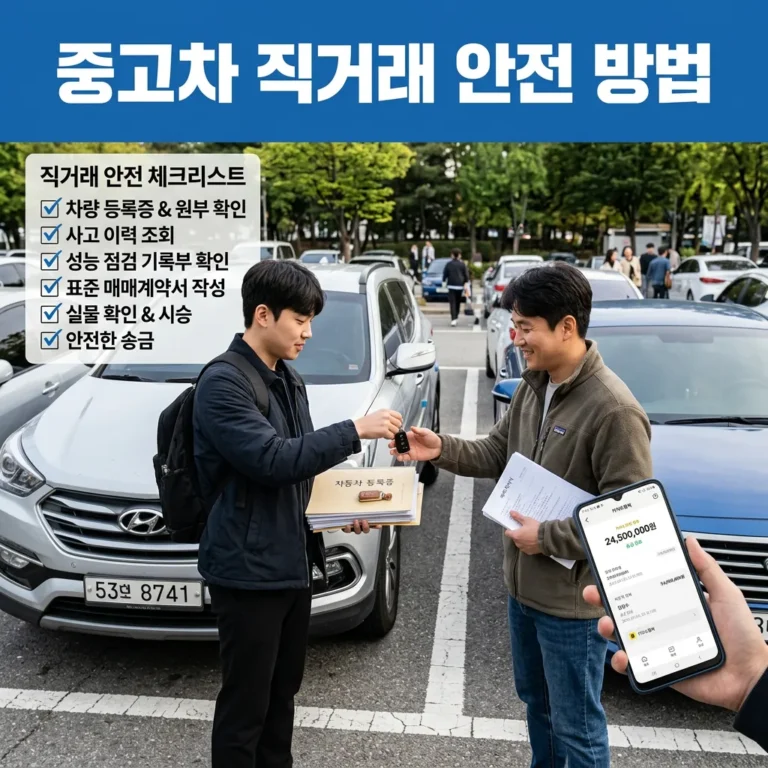 중고차 직거래 사기 안 당하는 법 — 계약부터 명의이전까지 7단계 체크