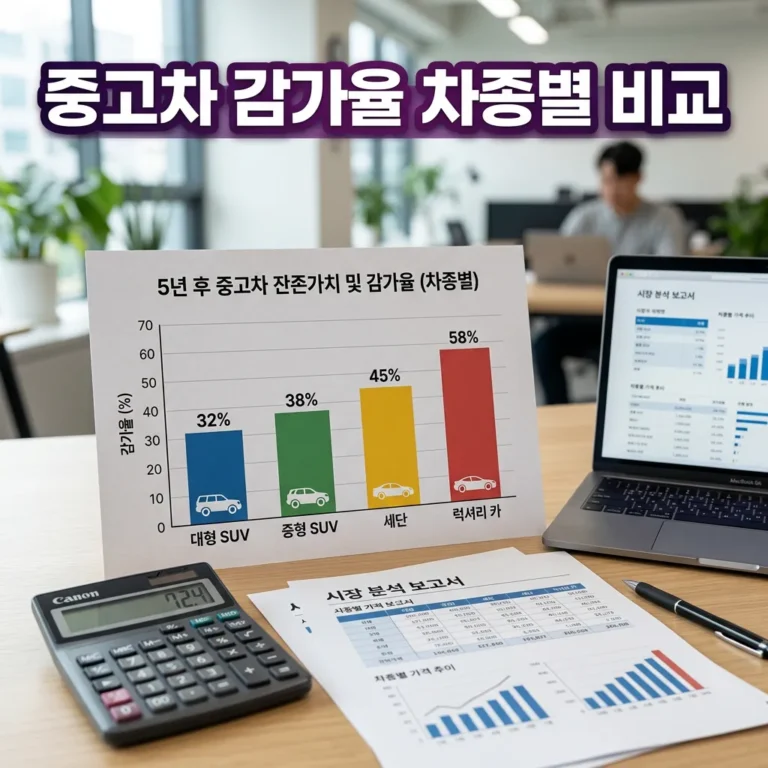 중고차 감가율 차종별 비교 — 3년 후 내 차 얼마에 팔릴까?
