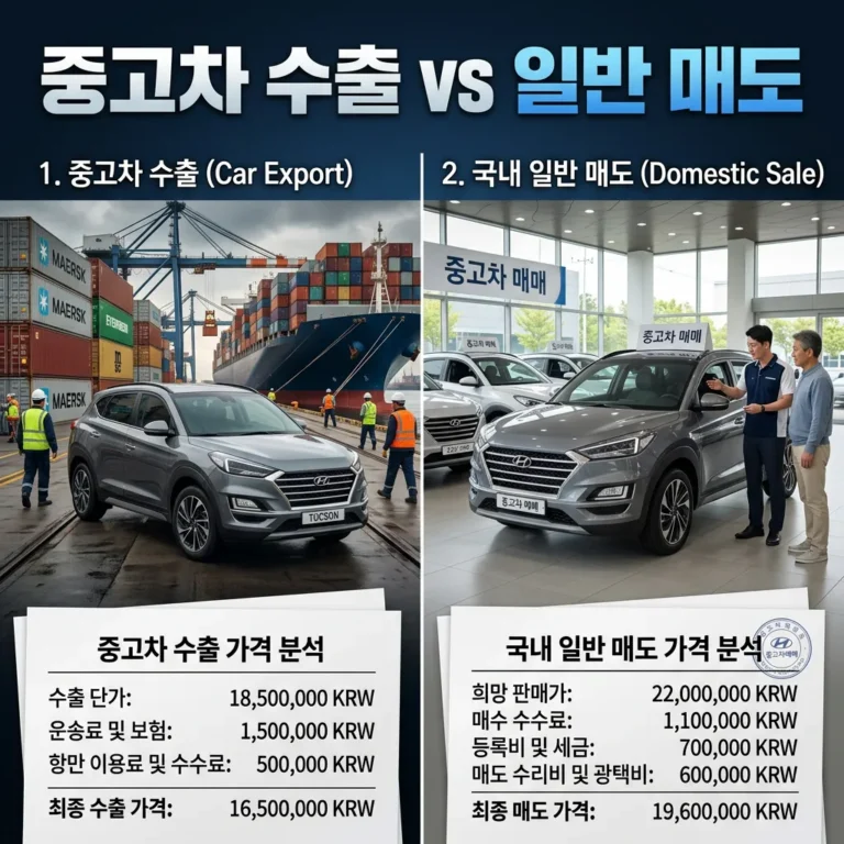 중고차 수출 vs 국내 매도, 내 차는 어디서 팔아야 더 받을까?