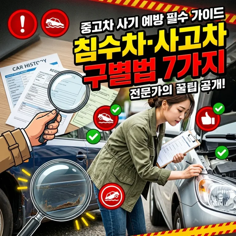 중고차 침수차 사고차 구별법 7가지 계약 전 필수 확인