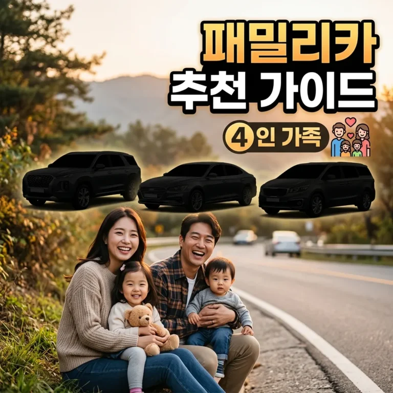 패밀리카 추천 4인 가족 SUV 세단 미니밴 차종 선택 기준