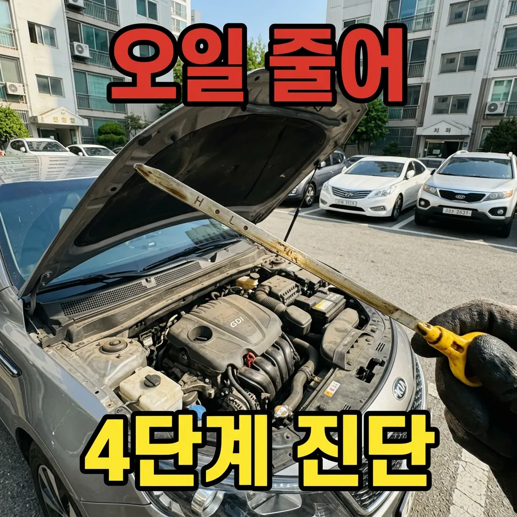 그랜저 GN7 2.5 GDI 엔진오일 감소 — 4단계 점검