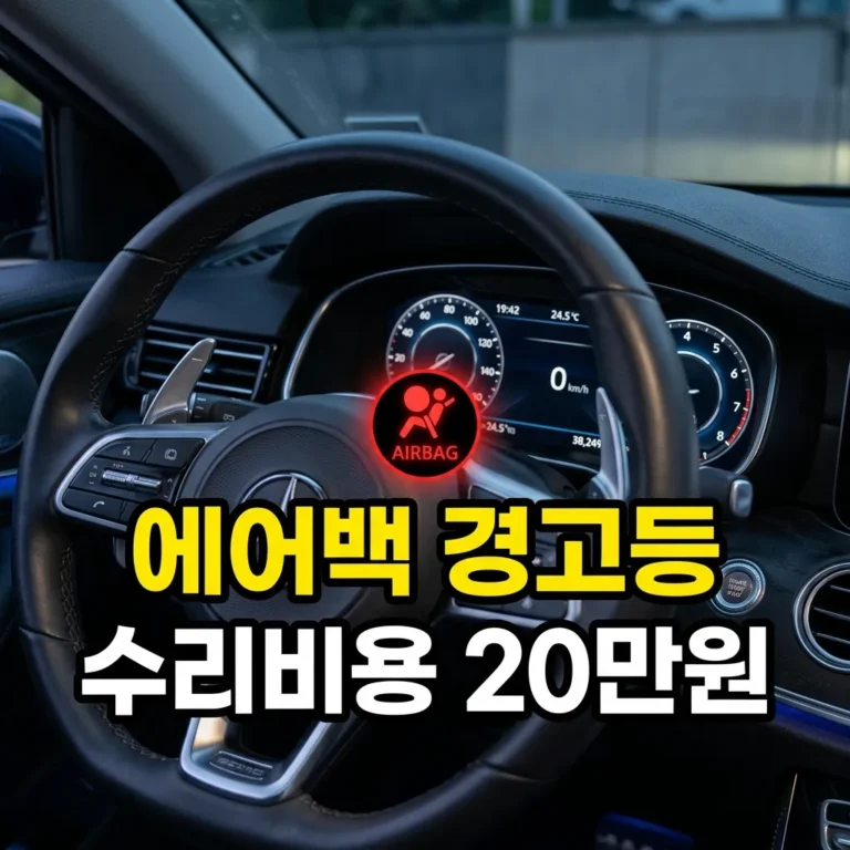 에어백 경고등 점등 원인 5가지 수리비용 시세 (셀프 점검법까지)