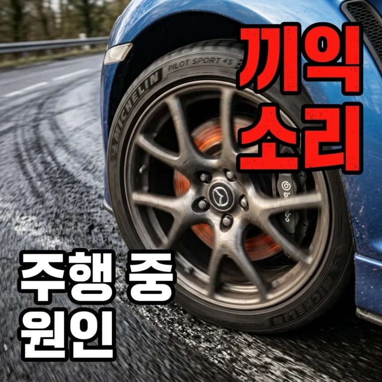 자동차 주행 중 끼익 소리 원인 6가지 부위별 점검법과 수리비 정리