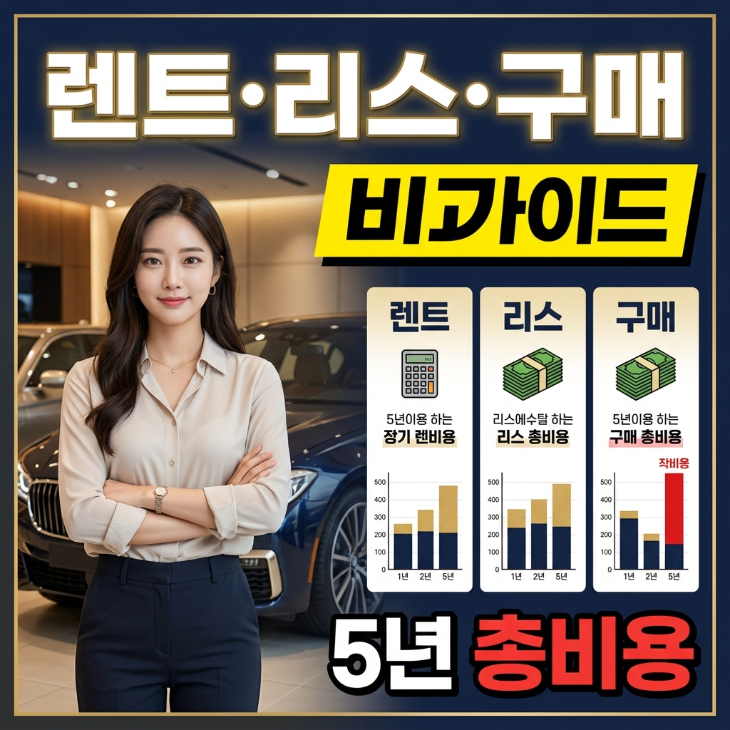 자동차 장기렌트·리스·구매 비교 완벽 가이드 (5년 총비용 정리)