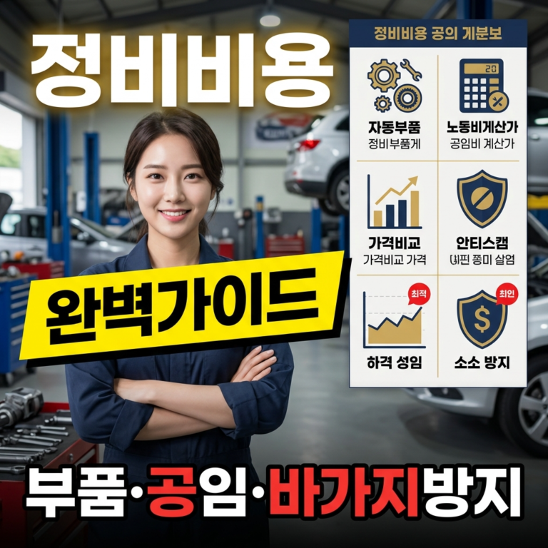 자동차 정비비용 완벽 가이드 (부품별 시세·공임·바가지 방지 총정리)
