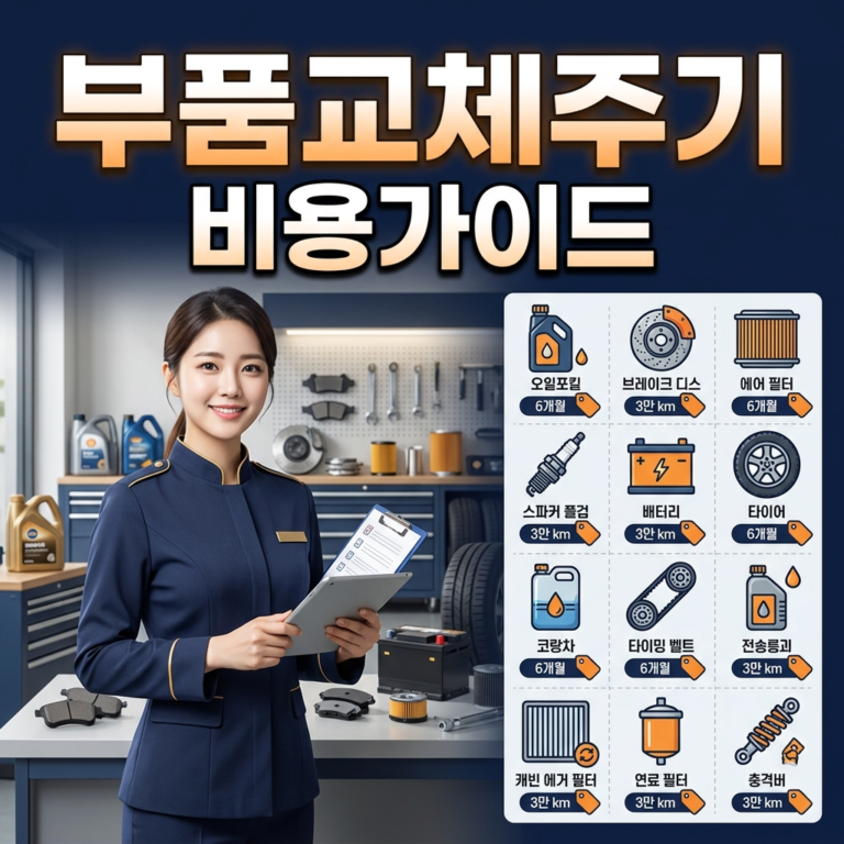 자동차 부품별 교체주기·비용 완벽 가이드 (소모품 13종 시세 총정리)