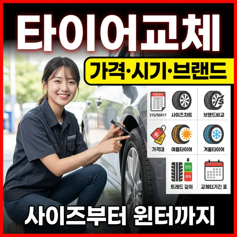 자동차 타이어 교체 가격·시기·브랜드 완벽 가이드 (사이즈부터 윈터까지)
