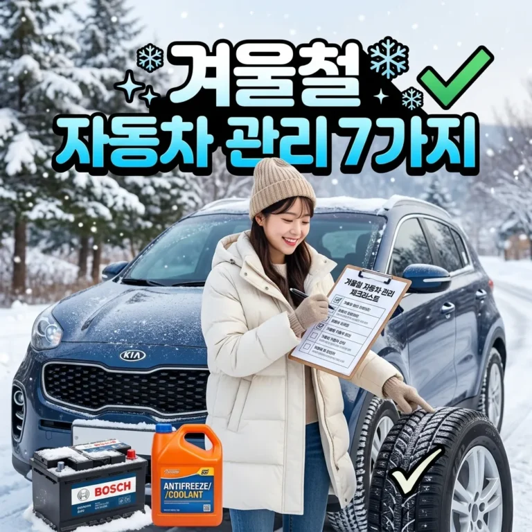 겨울철 자동차 관리 체크리스트 배터리 부동액 타이어 7가지
