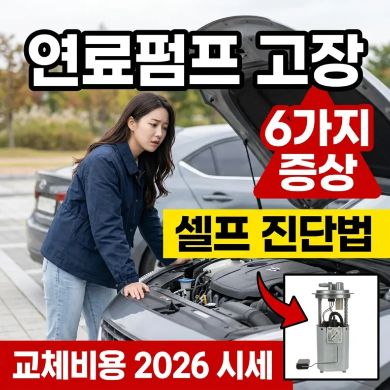 자동차 연료펌프 고장 증상 6가지 셀프 진단법 교체비용 (2026 시세)