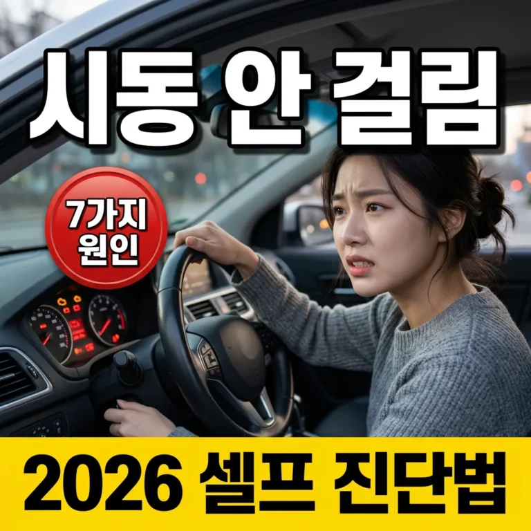 자동차 시동 안 걸릴 때 원인 7가지와 소리별 셀프 진단법 (2026)