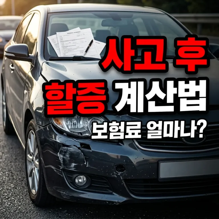 자동차 보험 사고 후 할증, 진짜 얼마나 오를까? 계산법 완벽 정리