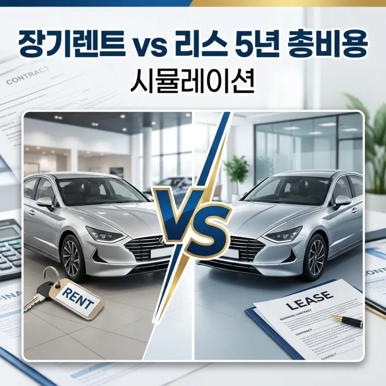 장기렌트 vs 리스, 5년 타면 누가 이득일까? 총비용 시뮬레이션
