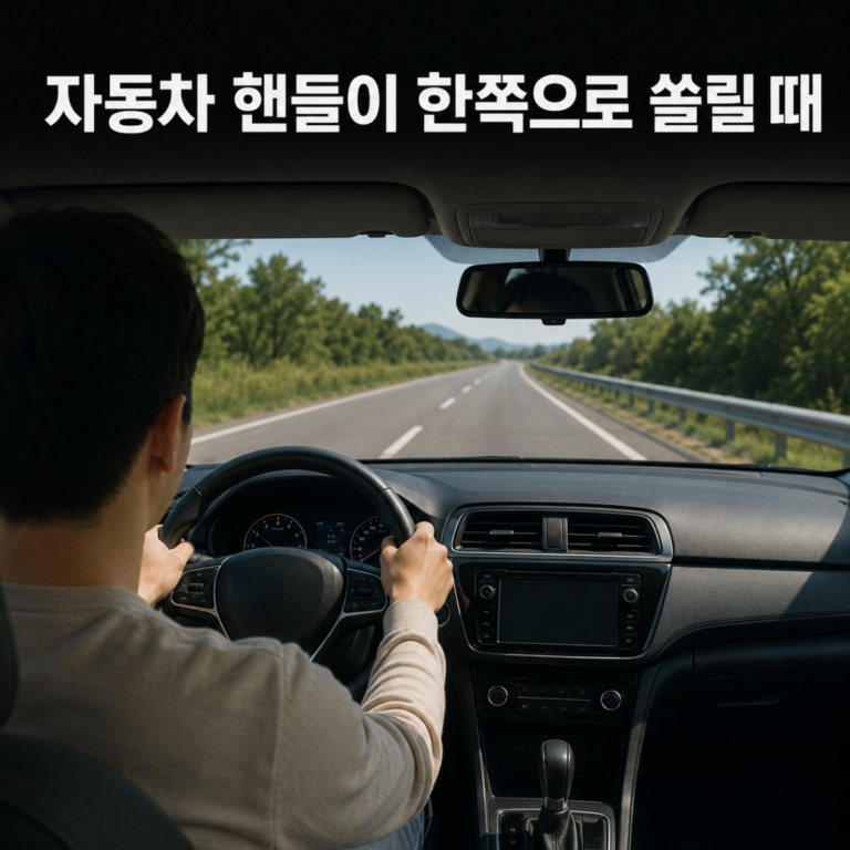 자동차 핸들이 한쪽으로 쏠릴 때｜공기압·얼라인먼트·브레이크 점검